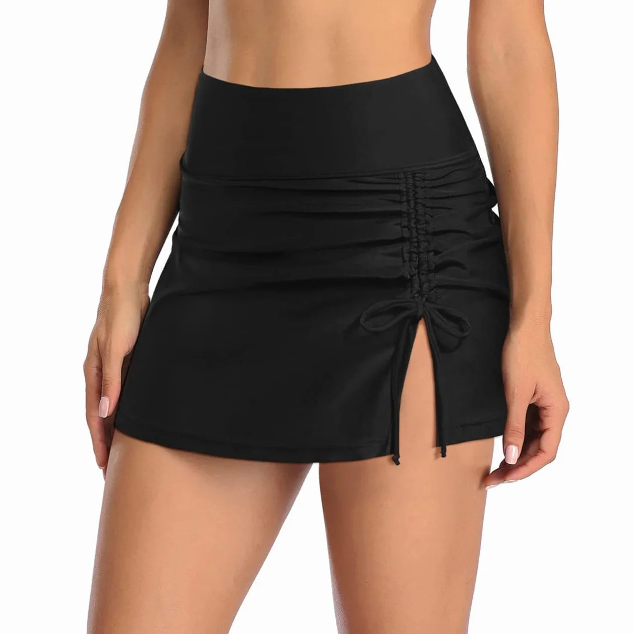Pantaloncini da Nuoto Donna Drawstring Vita Alta Costumi da Bagno Asciugatura Rapida Spiaggia Costume da Bagno Elastico Sportivi per Lo Yoga Jogging Piscina