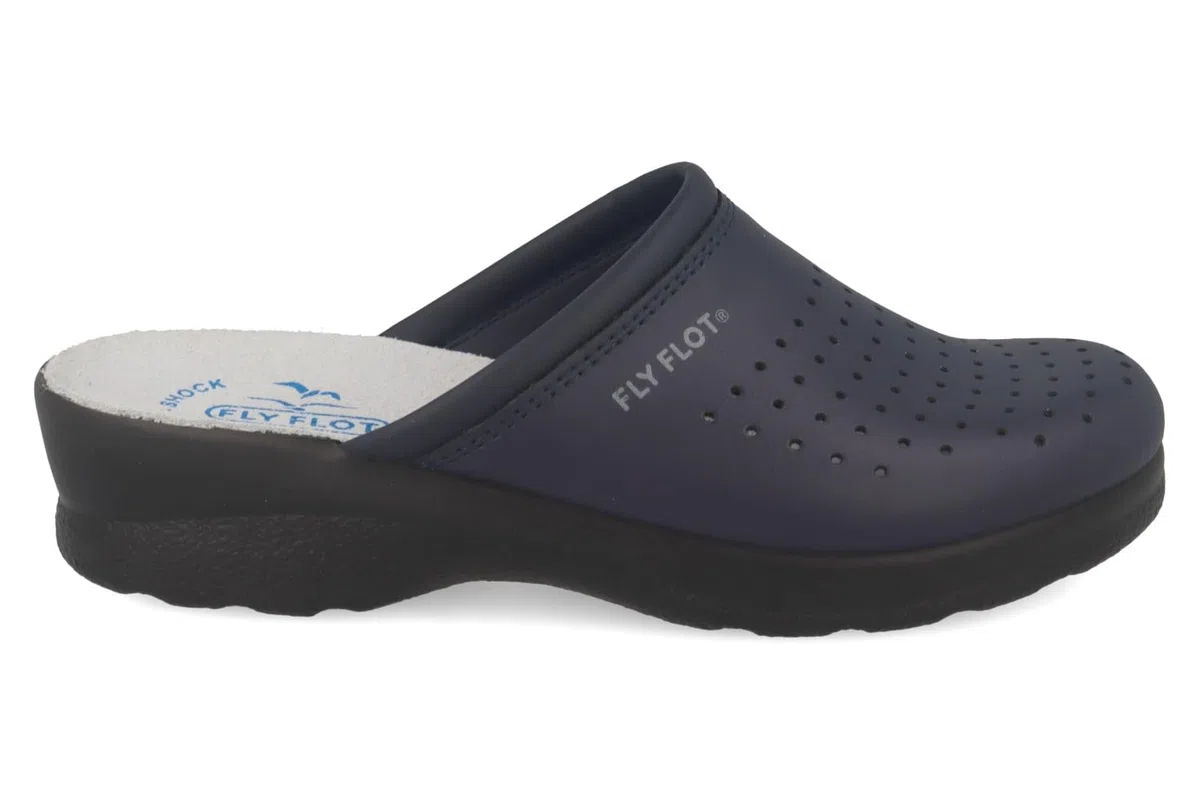 Fly Flot | Woman Professional, Zoccoli Sanitari Donna, Ciabatta con Tomaia in Pelle Forata, Sottopiede in Pelle Scamosciato