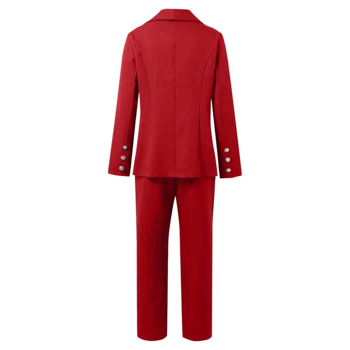 Generico Tailleur Donna Eleganti Pantaloni e Giacca da Cerimonia Curvy Completo Blazer a Maniche Lunghe Tuta Elastici in Vita Set di Abiti in Tinta Unita Pantalone Giacche Due Pezzi Elegante Suit