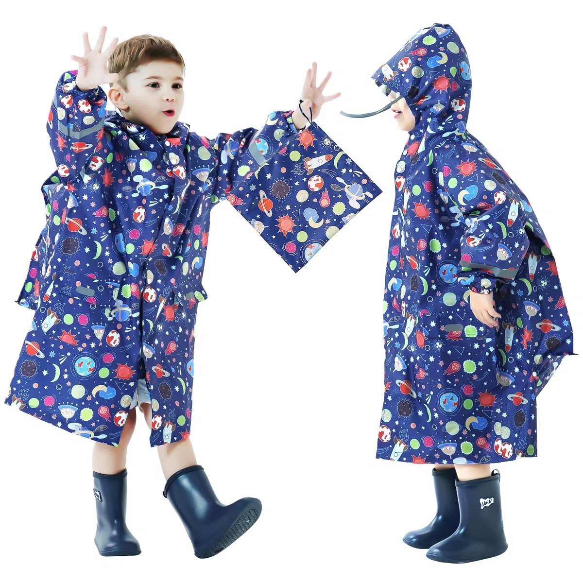 Impermeabile Bambina Poncho Antipioggia Leggero Cappuccio Mantella Antipioggia Portatile Poncho Pioggia Giacca Impermeabile Ragazze 3-12 Anni
