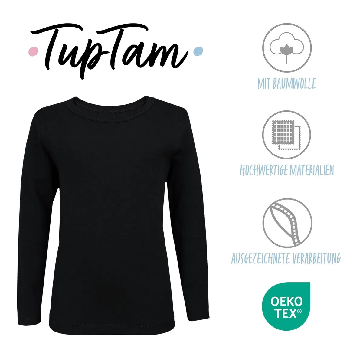 TupTam Canottiera Bambino – Set 3 Canottiere Maniche Lunghe, 100% Cotone, Morbide e Traspiranti