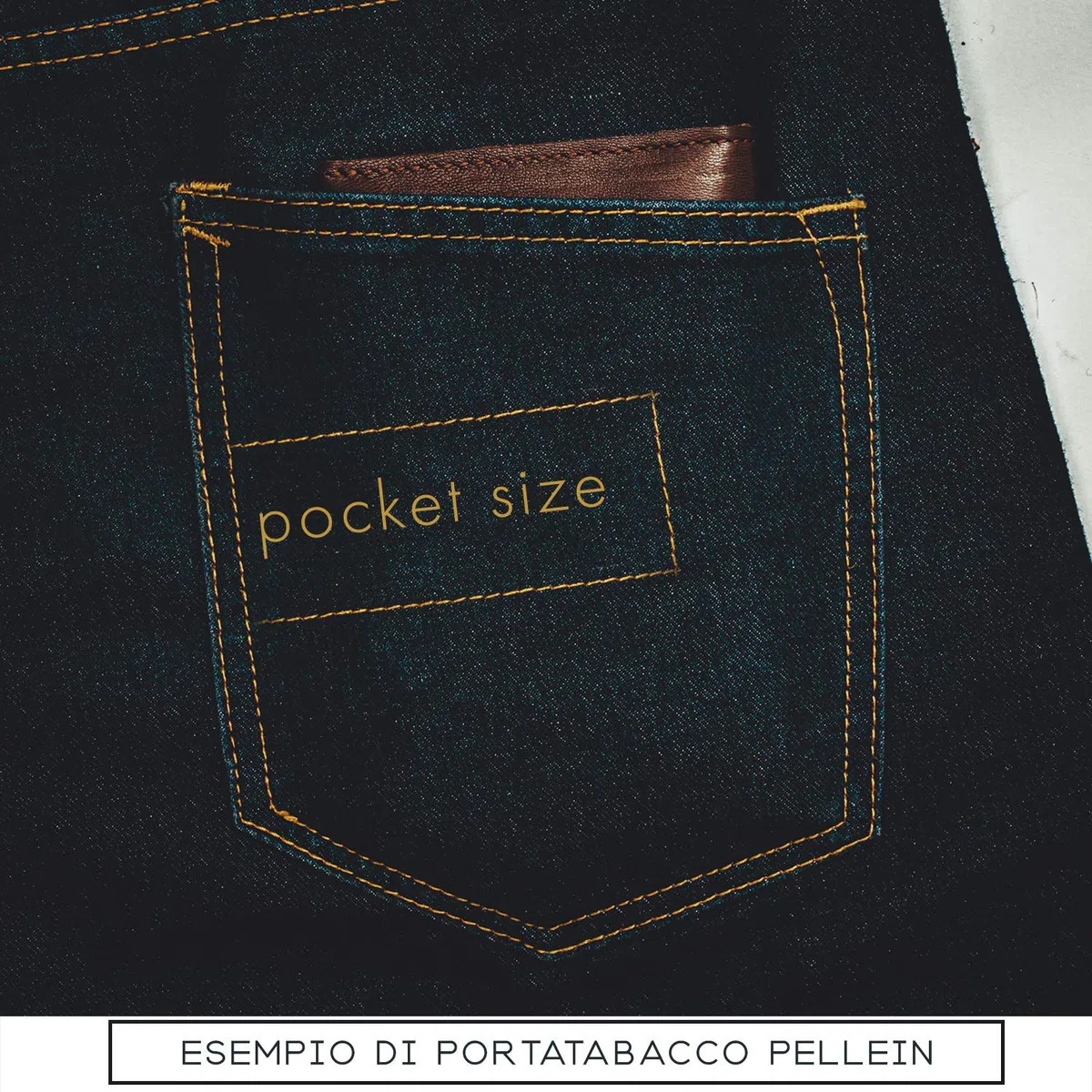 Pellein - Portatabacco in vera pelle Nero Hero - Astuccio porta tabacco, porta filtri, porta cartine e porta accendino. Handmade in Italy