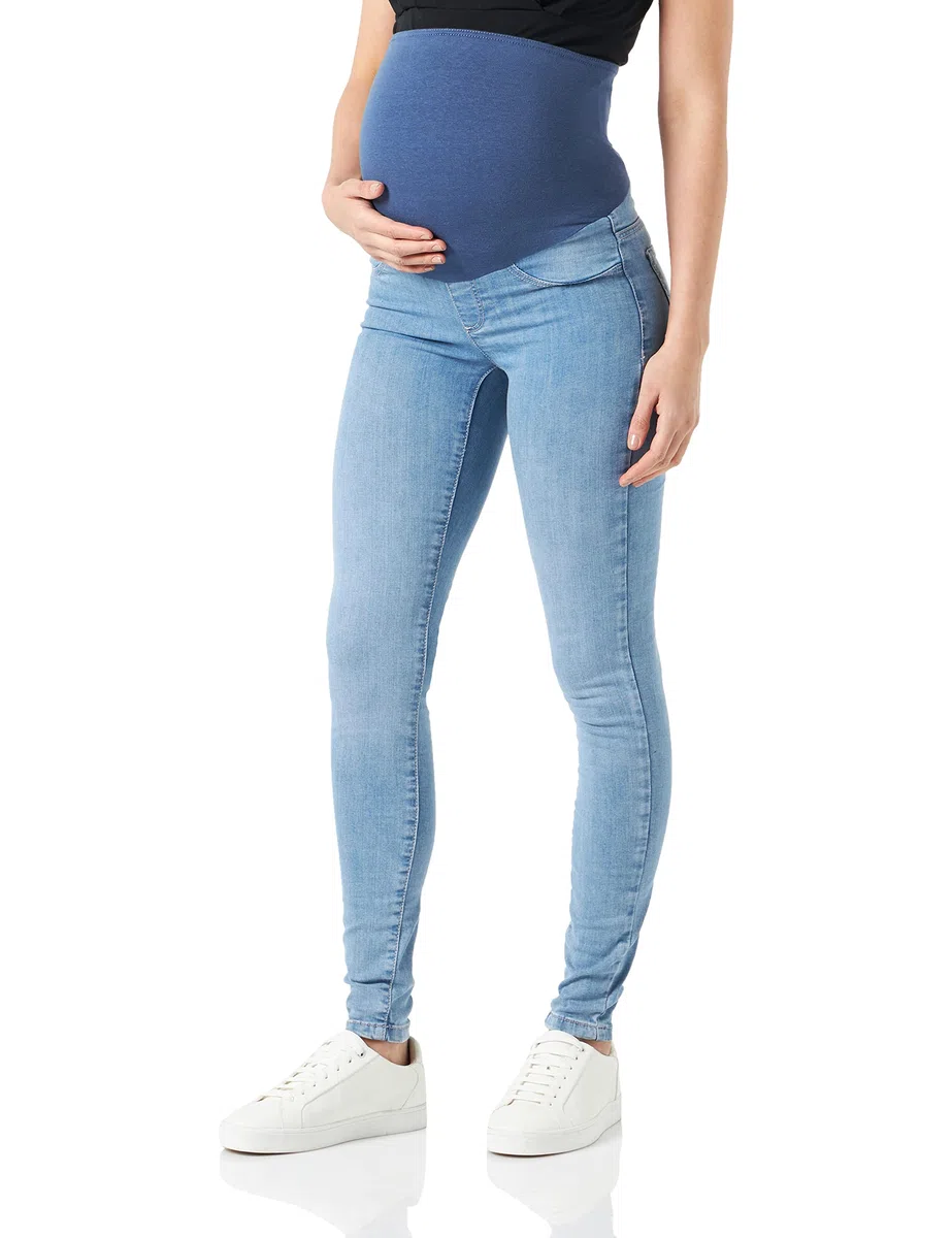Mamalicious - Mlcilia Light Blue Skinny Jeggings, Jeans Premaman Donna