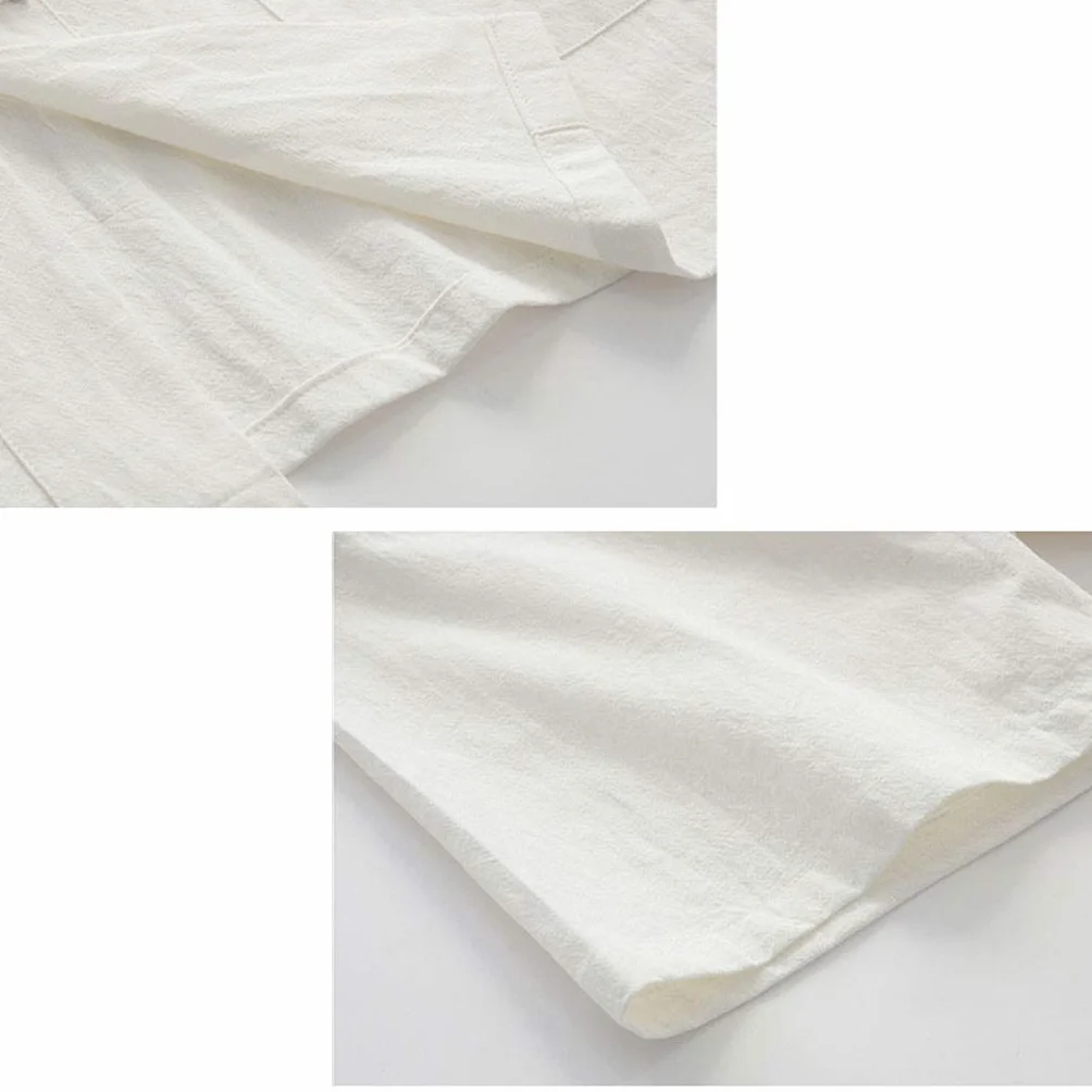 ZHOUXIAO Giacca di Arti Marziali Vintage Allentato Kung Fu Marziali, Tai Chi Uni Uniforme Uomo Cinese Tradizionale Lino di Cotone Ala Vestiti Chun, Manica Lunga Manica Vestit