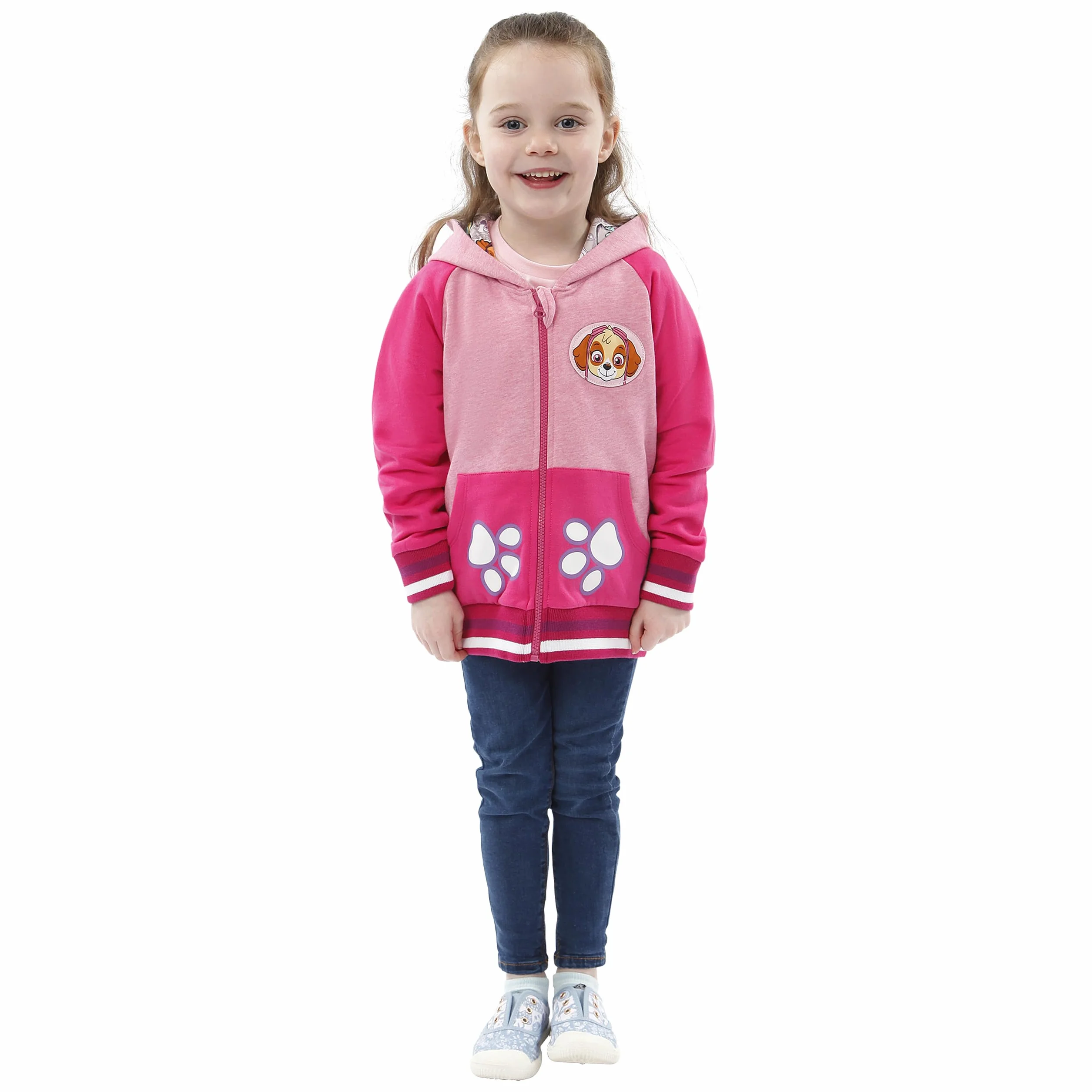 Paw Patrol Felpa Zip Bambina | Felpe Ragazza Skye | Felpe con Cappuccio Glitter