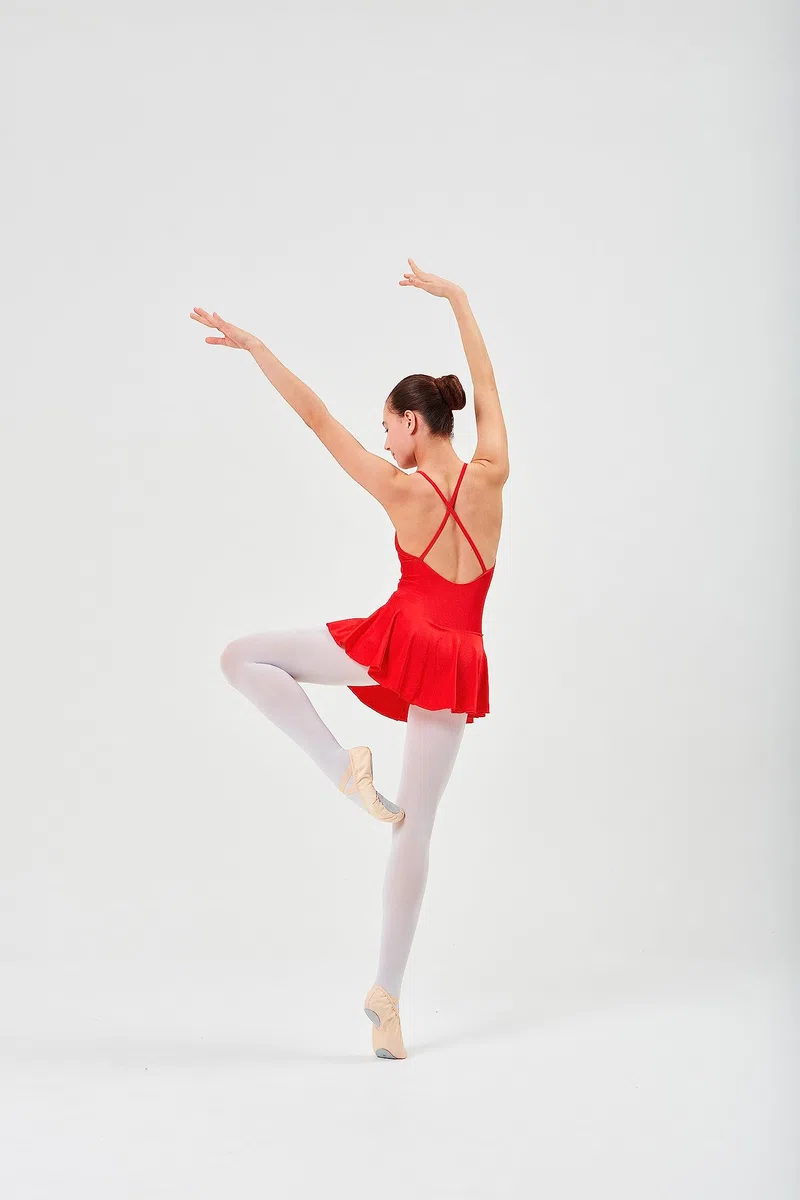 tanzmuster body da danza classica 'Sophie' con gonnelino per bambini in rosa, petrol, bianco, nero, rojo e rosa oscuro