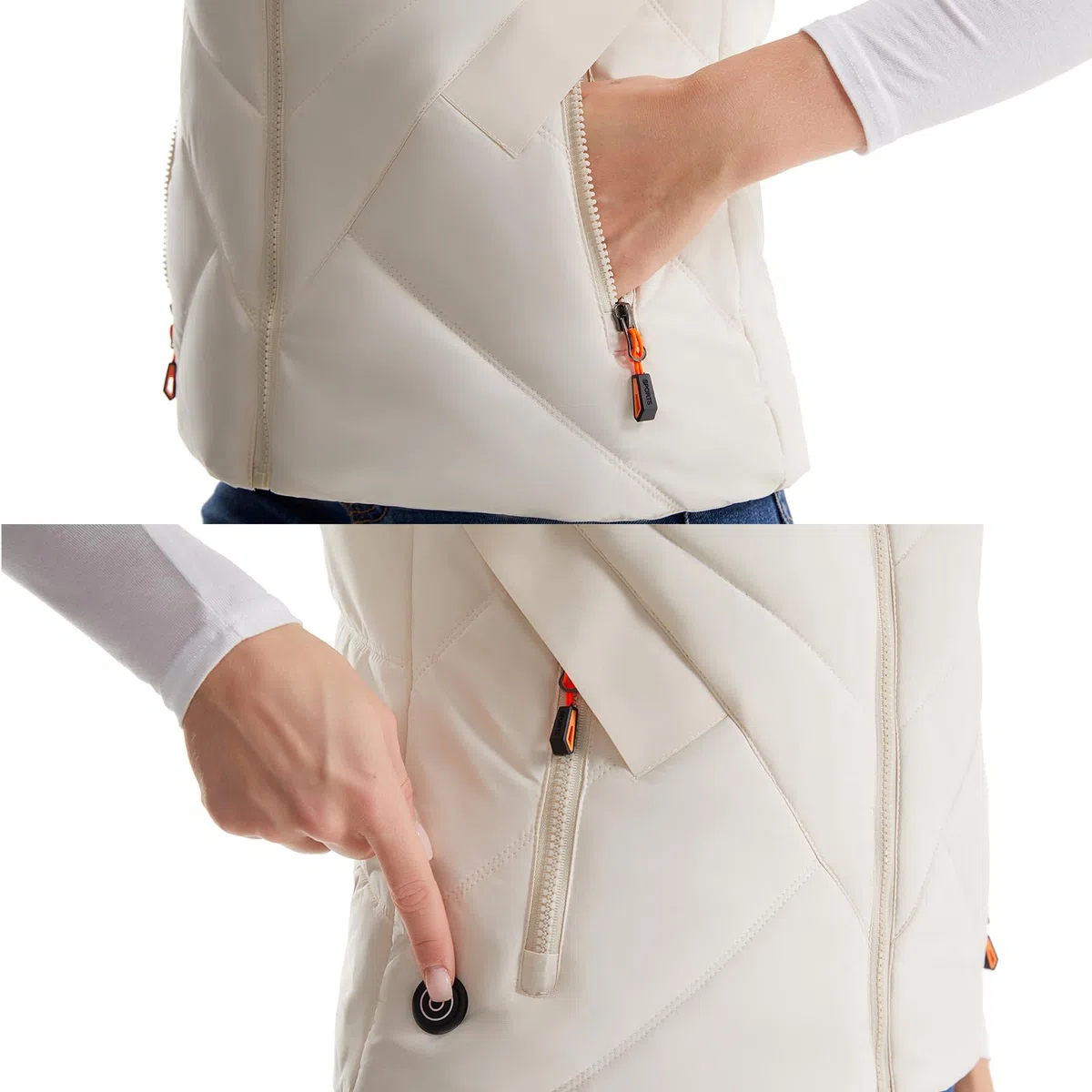Monave Gilet riscaldato da donna, massimo comfort, riscaldato, controllo indipendente, con 11 zone di riscaldamento, la confezione non include power bank