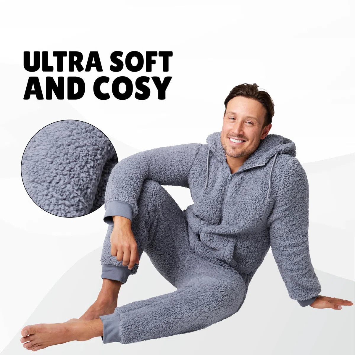 CityComfort Pigiama Intero Uomo - Pigiama Invernale Uomo in Caldo Pile con Cappuccio M-3XL - Pigiami Interi per Ragazzi Idea Regalo