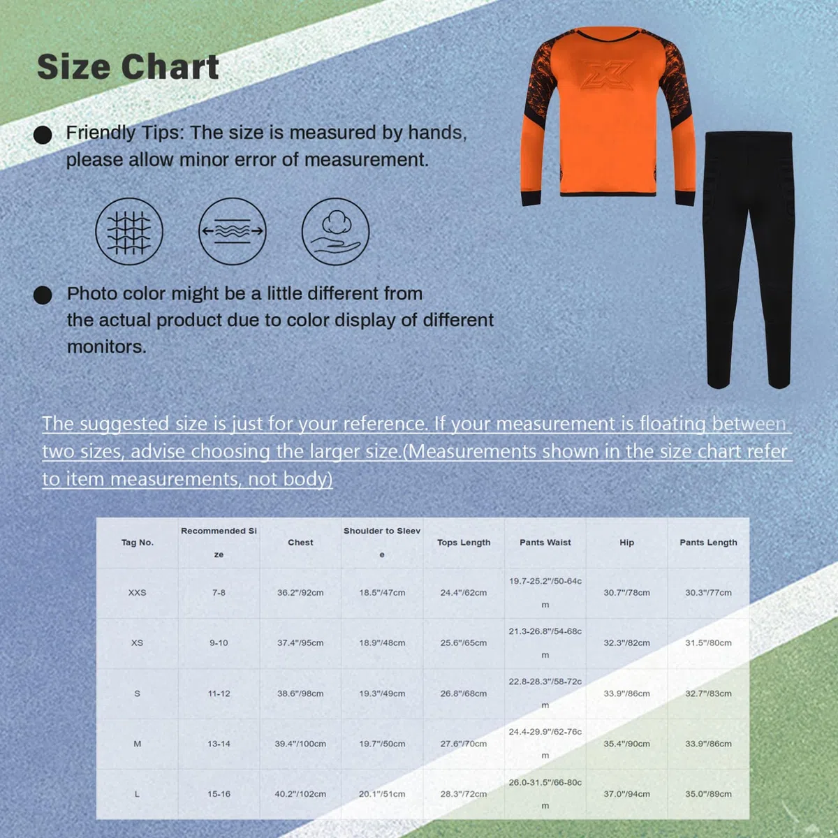 dPois Tuta da Portiere di Calcio per Bambini e Ragazzi Completino Completo Calcio Calcetto Torneo Scuola Sport Maglia da Portiere Maniche Lunghe + Pantaloni Sportivi