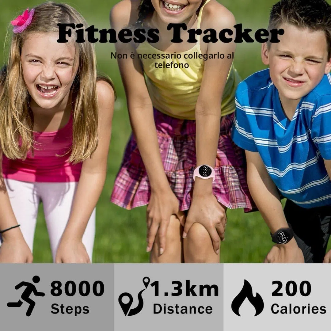 BEN NEVIS Orologio Bambini, Orologio da Polso Sportivo Digitale con Sveglia, Calorie, Contapassi,Regalo di Compleanno per Ragazzi e Ragazze 6-15 Anni