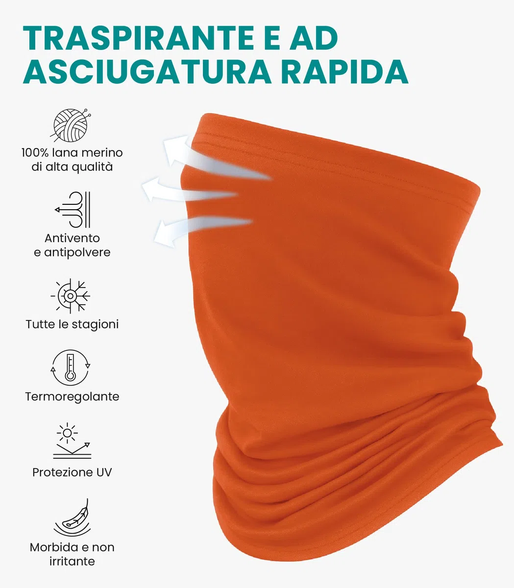 Merino.tech Scaldacollo Lana Merino - Foulard Uomo Lana Merino per Uomo e Donna