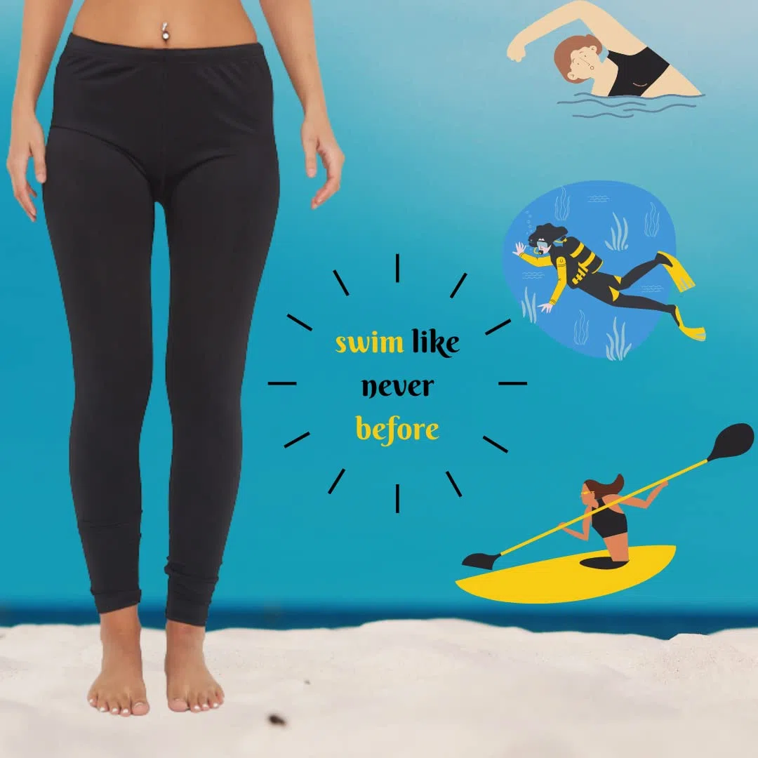 Leggings da nuoto da donna Pantaloni da nuoto da donna Pantaloni da bagno Mute con coulisse