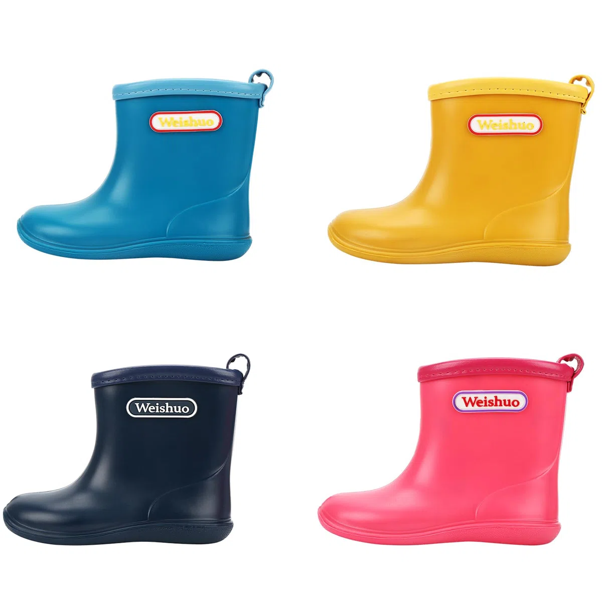 Stivali da Pioggia per Bambini Morbide Scarpe Antipioggia in PVC Resistente Impermeabile Antiscivolo Wellies Wellington per Bambini, Ragazzi e Ragazze