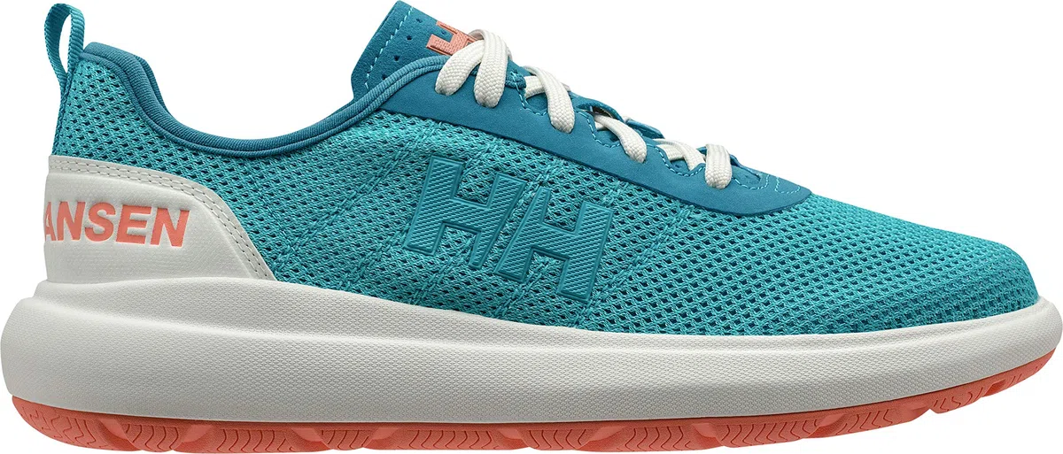 Helly-Hansen Spindrift - Scarpe da vela da donna, Aqua Marine/Fusion Coral/Bianco sporco, 5.5
