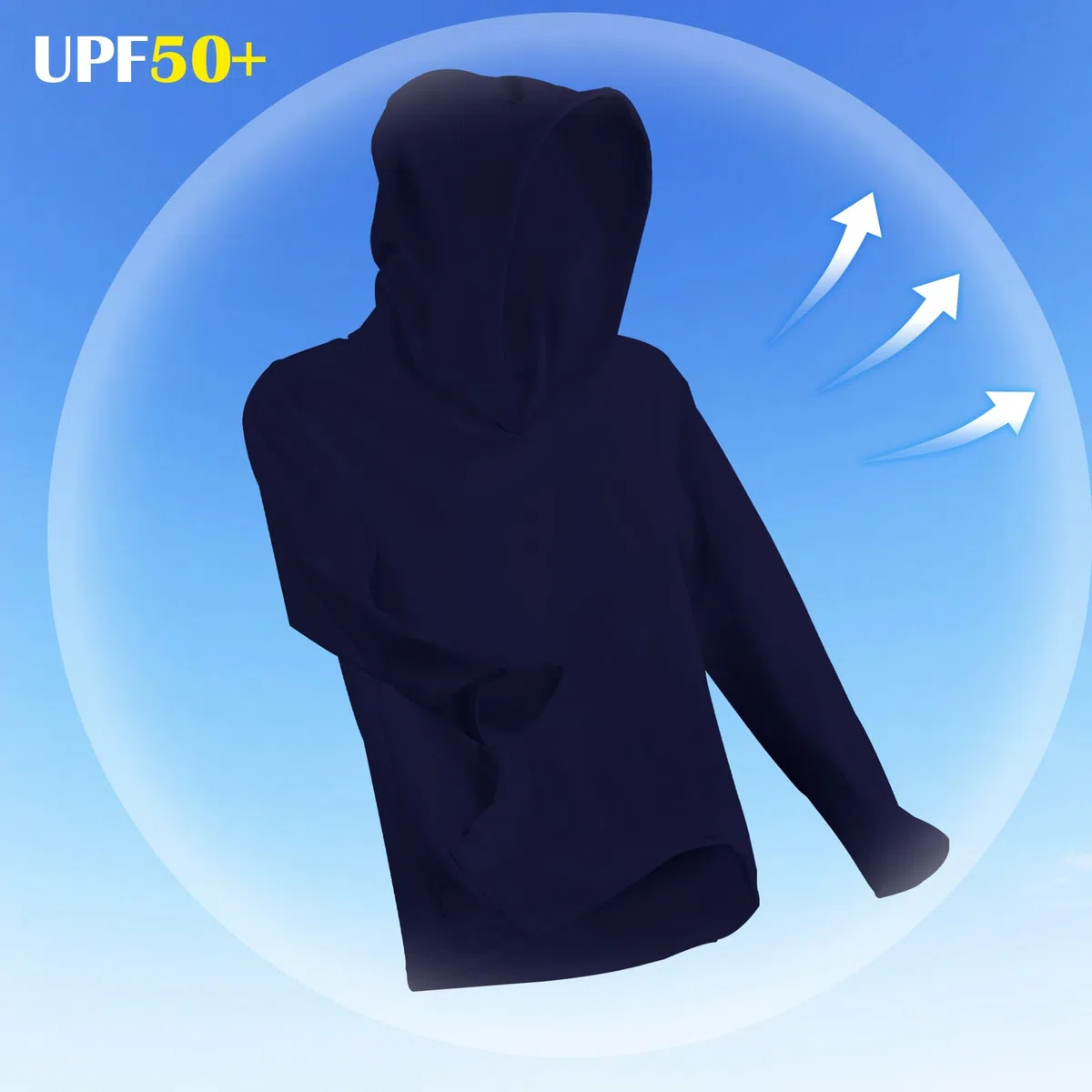 Maglia Anti UV Nuoto Bambino con Cappuccio UPF50+ Maglietta Piscina on Maniche Lunghe Costume da Bagno Ragazzi Asciugatura Rapida con Tasca per 4-14 Anni