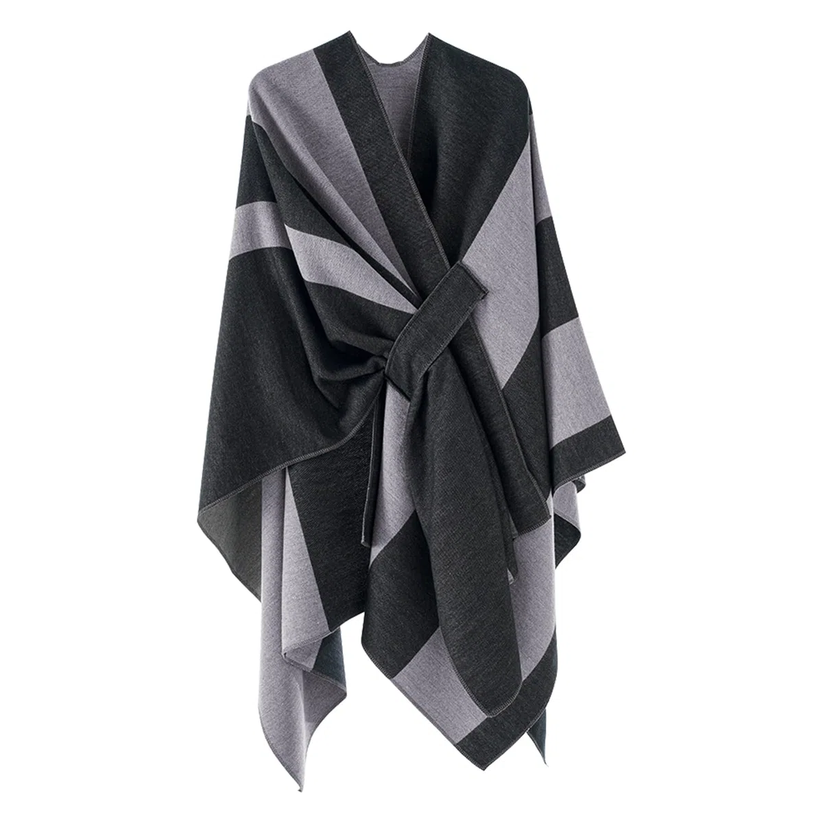 Poncho da Donna Reversible Cape Elegante Open Front Winter Cardigan Sciarpa Calda Lavorata a Maglia