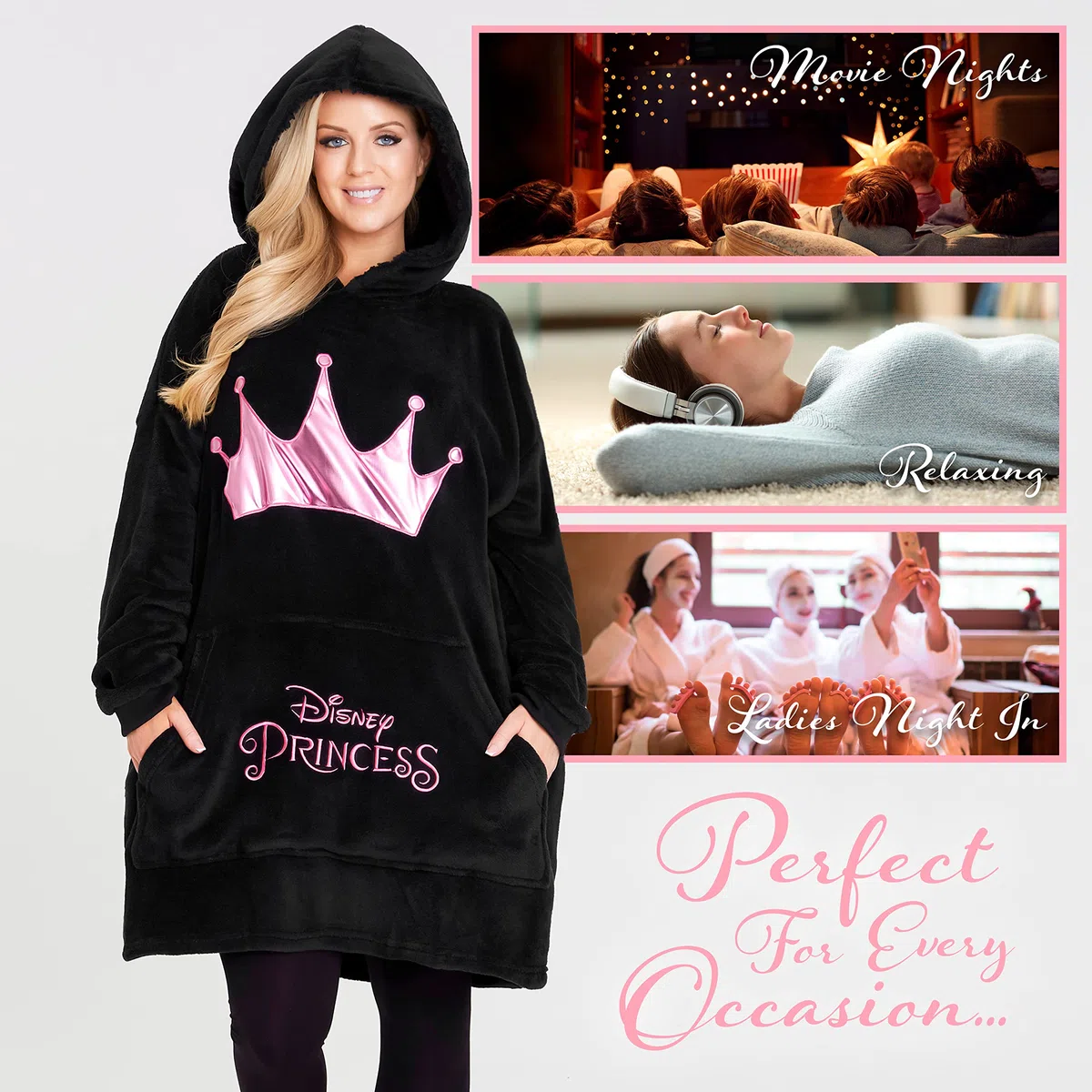 Disney Felpa Donna con Cappuccio, Oversize Blanket Hoodie Calda di Pile Minnie e Mickey
