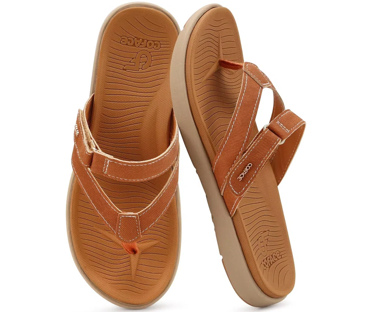 COFACE Infradito Donna Moda Ortopediche Estive Comode Pelle Cuoio Supporto Arco Plantare Flip Flop Doccia Spiaggia Piscina Aperte Leggere Eleganti Ciabatte Antiscivolo Gomma Suole