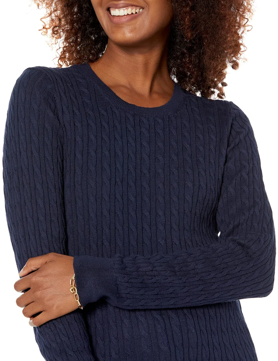 Amazon Essentials Maglione A Girocollo A Coste Leggero A Manica Lunga (Disponibile in Taglie Forti) Donna