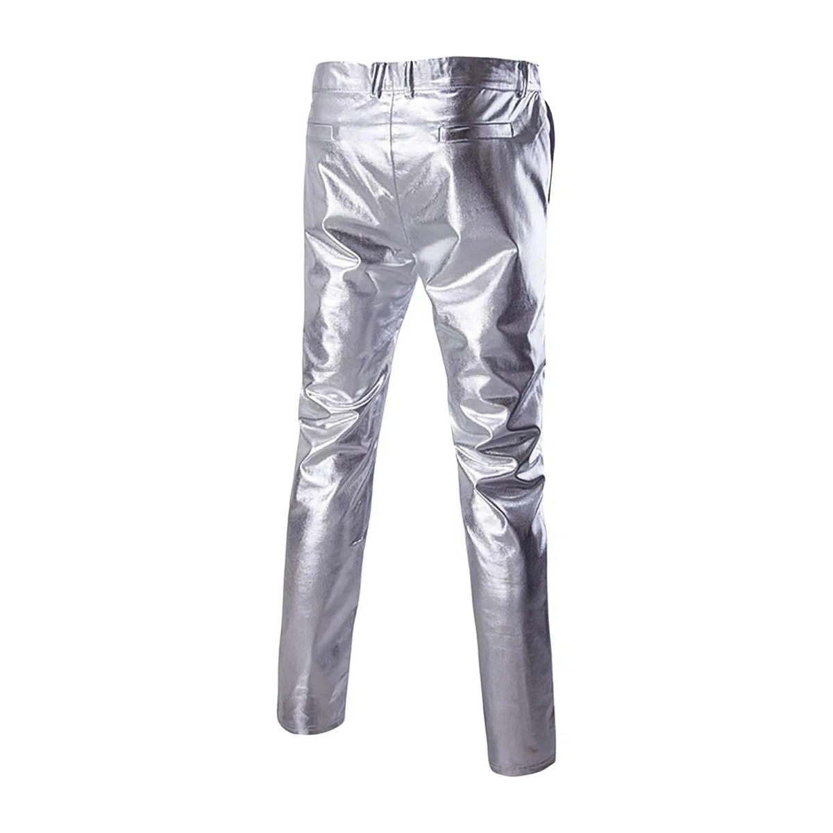 Generisch Costume da smoking da uomo, 2 pezzi, slim fit, per feste, discoteca, carnevale, giacche metalliche lucide, pantaloni da notte