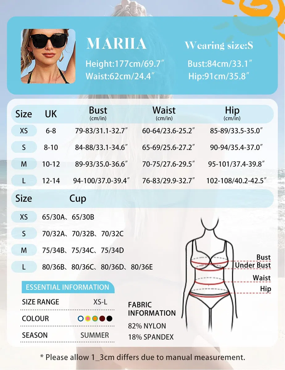 Nadeer Bikini Donna Sexy Costume da Bagno Due Pezzi Costumi Brasiliana con Halter Triangolo Bikini Top Vita Bassa Perizoma Bikini
