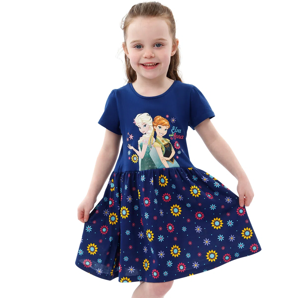 Disney Abito per Ragazze Il Regno di Ghiaccio Frozen | Manica Corta