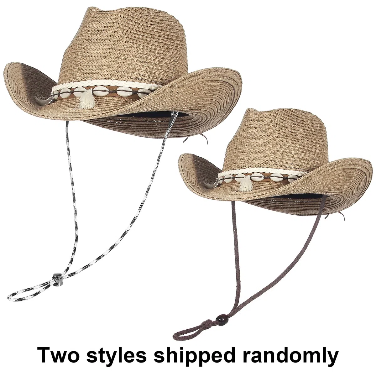 GEMVIE Cappello Cowboy di Paglia Uomo Donna Cappello Western Cowboy Tesa Regolabile Traspirante Tesa Larga Resistente al Sole Ideale per Estate