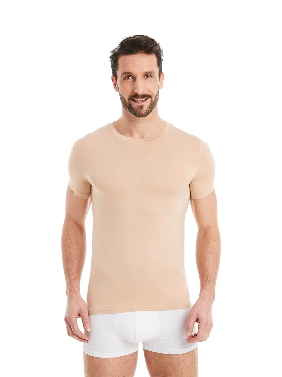 FINN Maglietta Intima Business Uomo a Manica Corta con Collo Rotondo - Maglia Sottogiacca in Originale Tessuto Lenzing® Modal - La T-Shirt Perfetta sotto Camicia e Abito