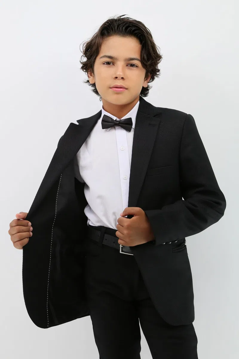 SIRRI Blazer Monopetto in Tweed Testurizzato per Ragazzi – Giacca Casual Elegante e Formale per Occasioni Speciali