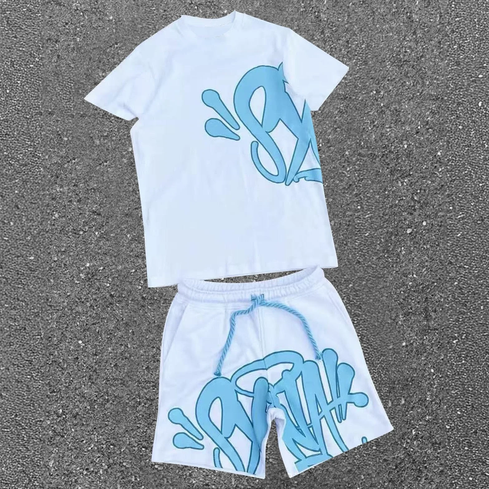 Tuta da Uomo Donna Estiva, Completo Estivo Tute con Stampa de Uomo Maniche Corte T-Shirt e Pantaloncini Set da Unisex, Hip Hop Stilistico, per Casual Fitness Jogging