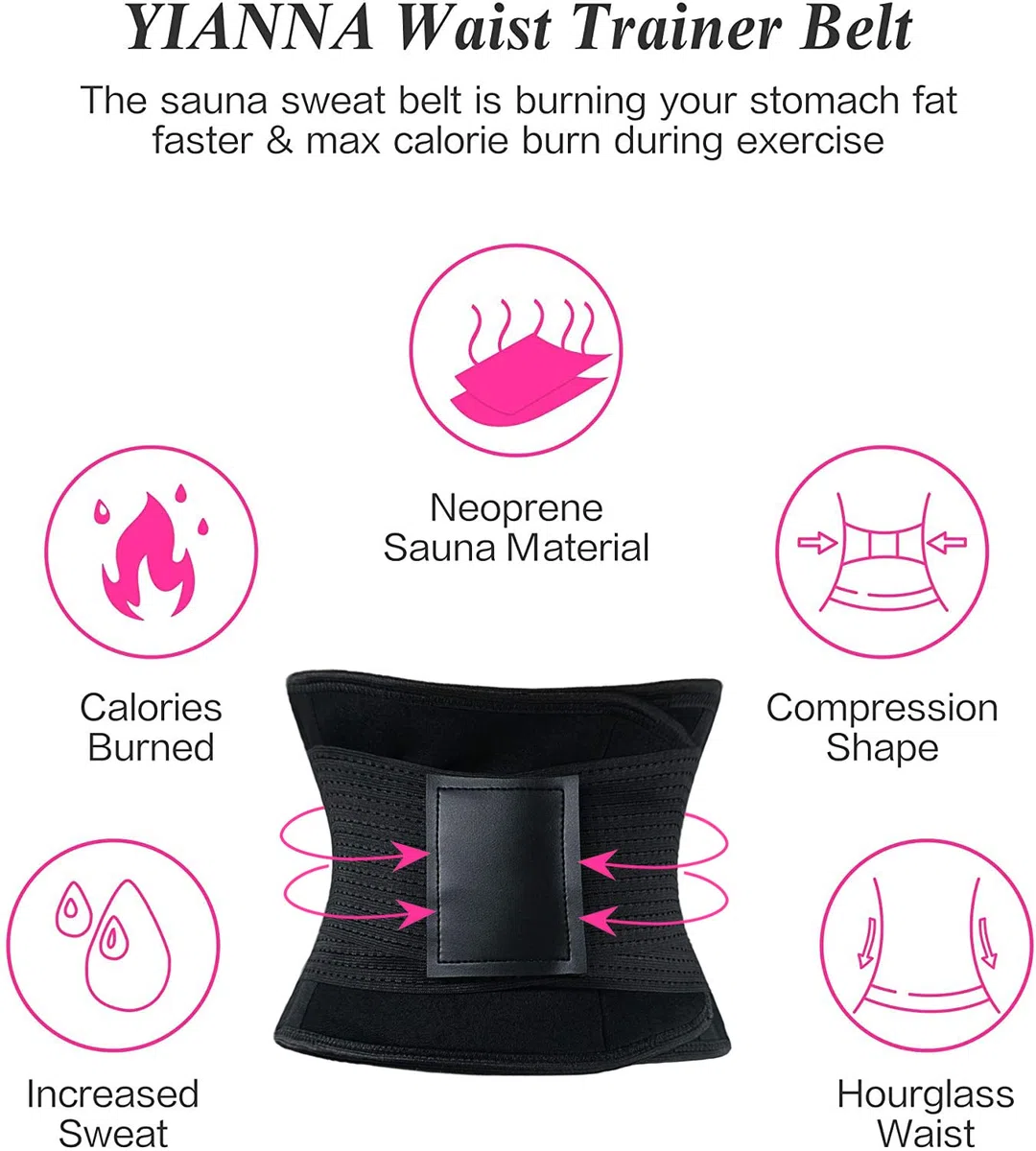 YIANNA Donna Fascia Addominale Dimagrante Corsetto Regolabile Snellente Cintura Pancia Piatta Sport Waist Trainer