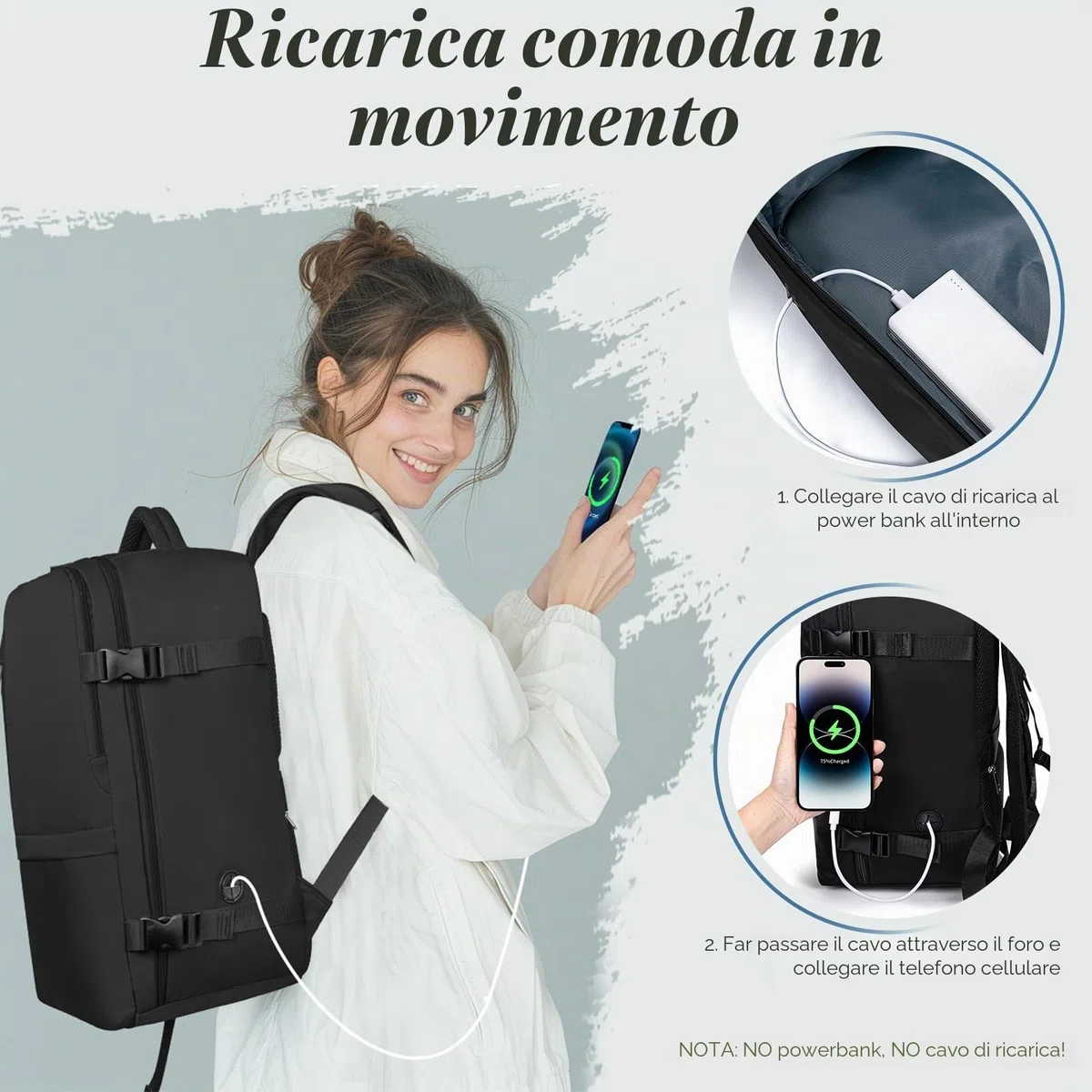 VMIKIV per Zaino Ryanair 40x30x20 Zaino da Viaggio Bagaglio a Mano per Wizz Air Zaini Casual per Vueling Aereo Borse Antifurto Donna Uomo Borse da Cabina per Scuola Università