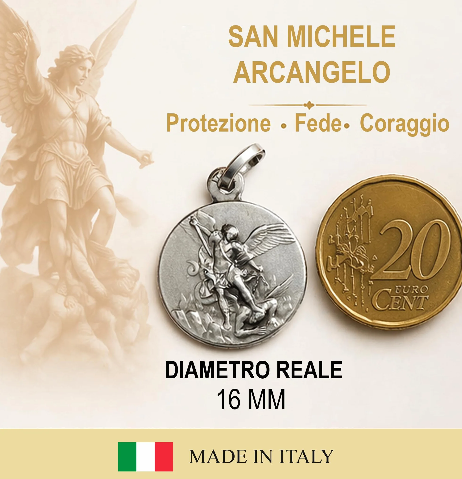 Medaglia di San Michele In Argento 925 millesimi - Patrono della Polizia di Stato