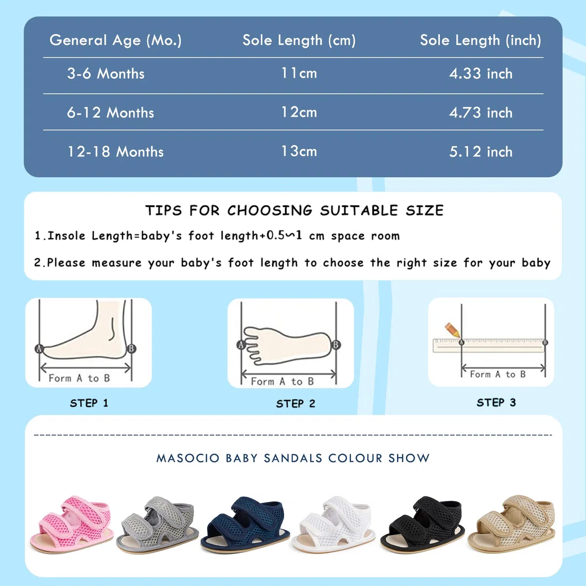 MASOCIO Sandali Neonato Neonata Estivi Scarpe Primi Passi Bimbo Bimba Antiscivolo