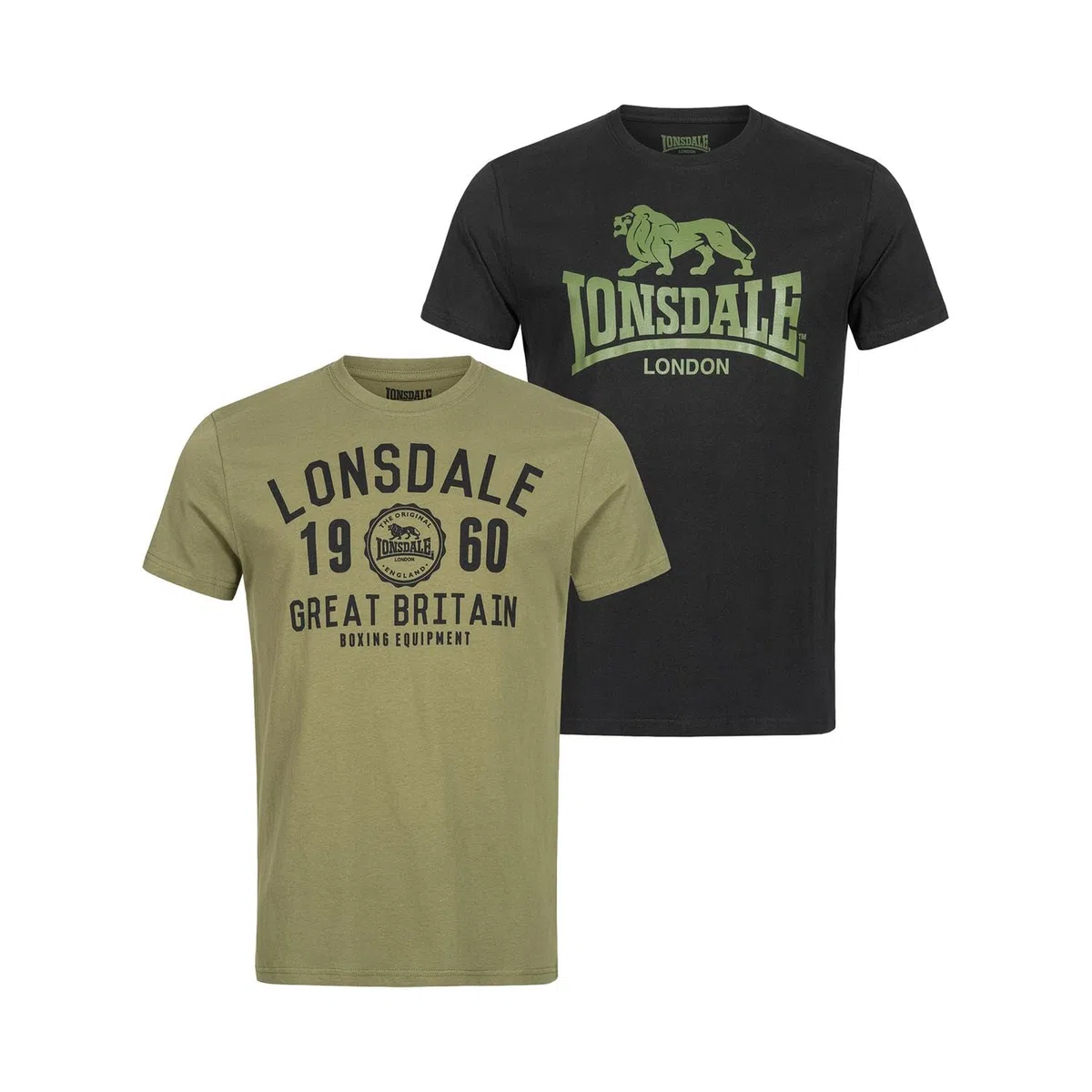 Lonsdale Bangor Double Pack T-Shirt Uomo (Pacco da 2)