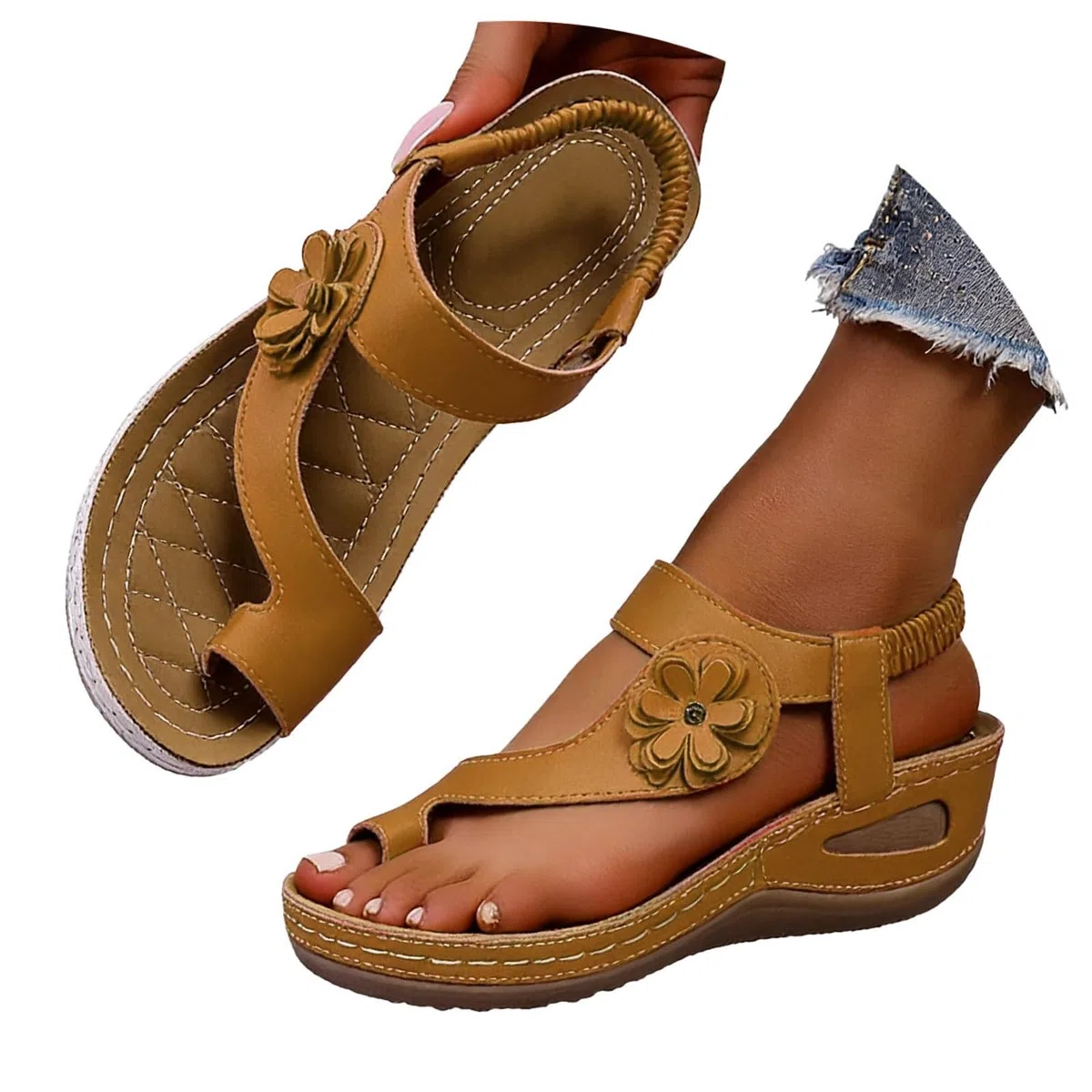 Sandali ortopedici da donna per alluce valgo, infradito con zeppa, antiscivolo, con punta aperta, comodi, per il tempo libero, leggeri, estivi