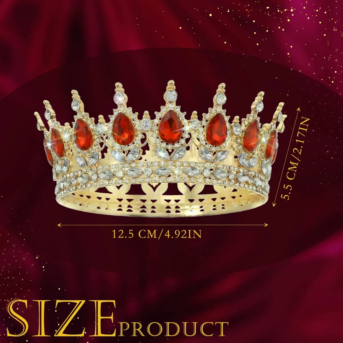 Corona per fascia, corona da regina con strass e cristalli, decorazione per copricapo da donna, matrimonio, ballo di fine anno, festa di compleanno