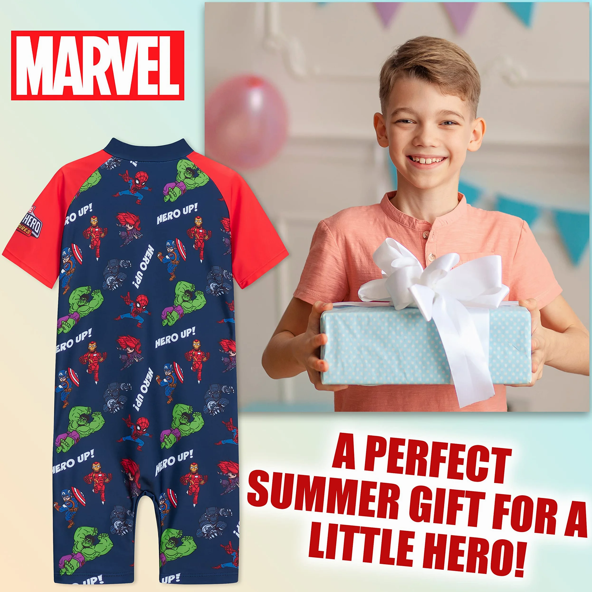 Marvel Costume Piscina Bambino Muta Costume Bambino Mare Nuoto 3-10 Anni Costume da Bagno Bambino Spiderman Hulk Captain America Avengers Regali