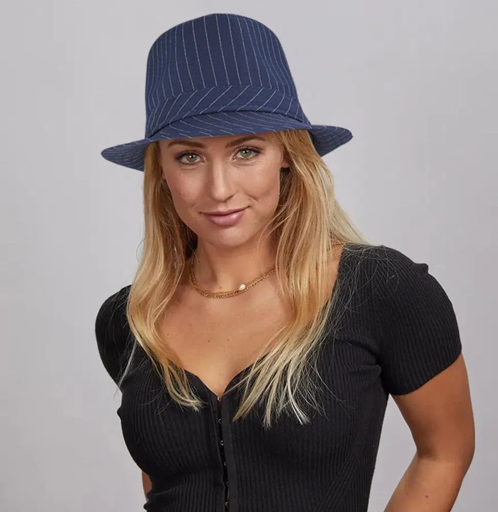 Initlove Cappello Fedora da uomo a tesa corta Trilby Hat