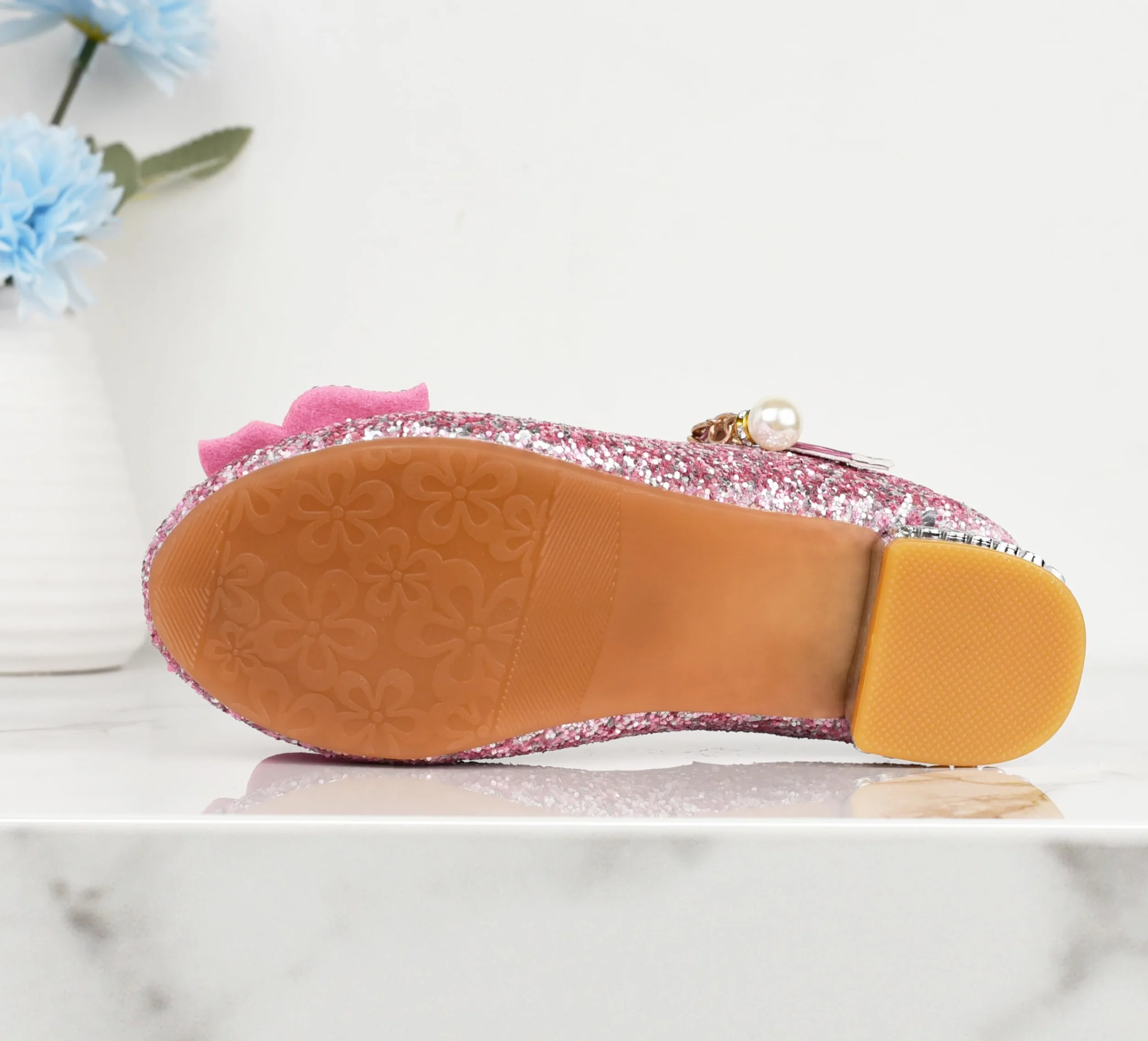 Scarpe Principessa, Scarpe Glitterate per Ragazza Bambina Bimba, Scarpe Cosplay con Paillettes Eleganti per Festa Cerimonia