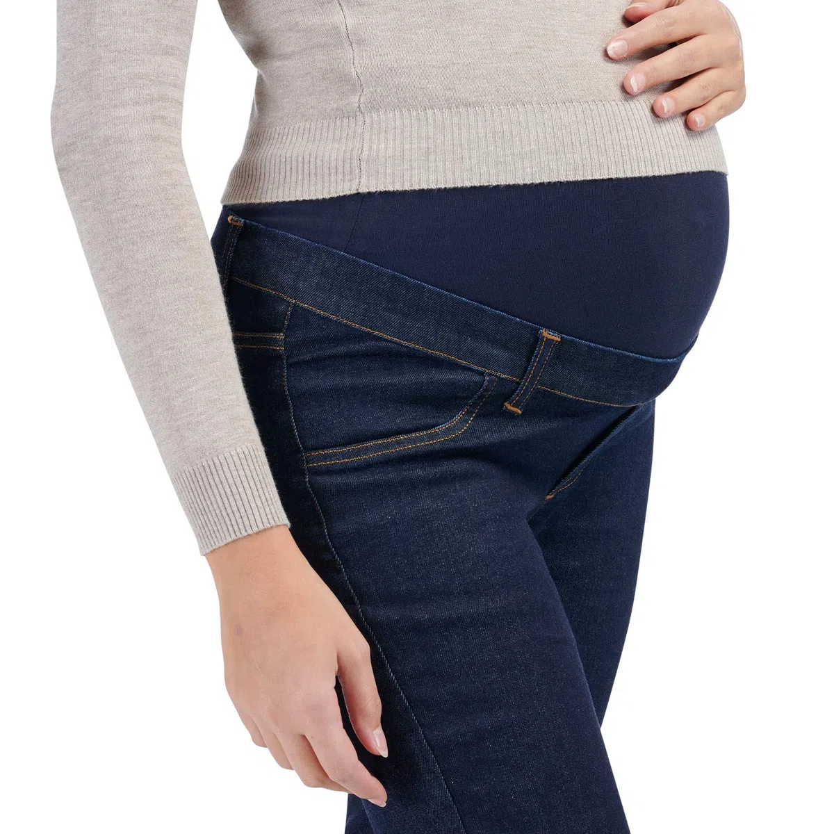 MAMAJEANS Passy - Jeans Donna Premaman Gamba Dritta, Pantaloni Gravidanza Straight Vintage Style - Made in Italy
