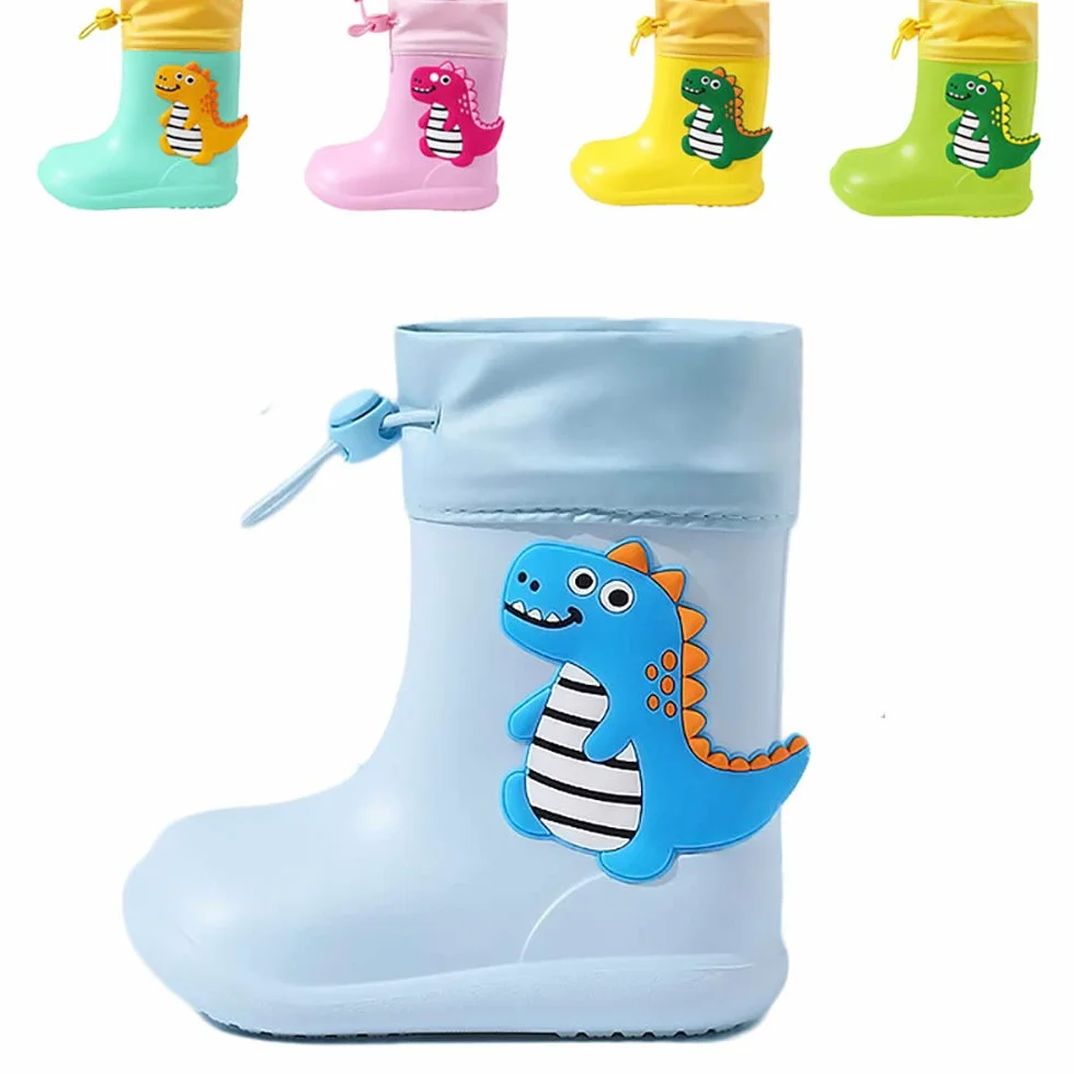 Stivali Bambino e Bambina Ragazzo e Ragazza in Eva Stivali da Pioggia Dinosauro Unisex Antiscivolo Impermeabili…