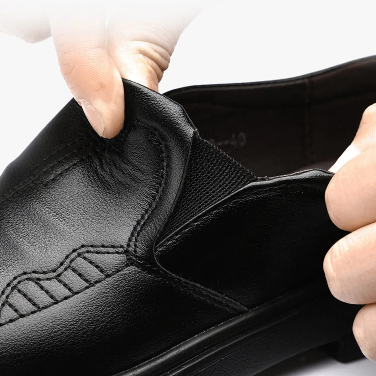 Scarpe da lavoro da uomo, classiche, Oxford, leggere, in lacca, larghe, eleganti, in pelle, con lacci