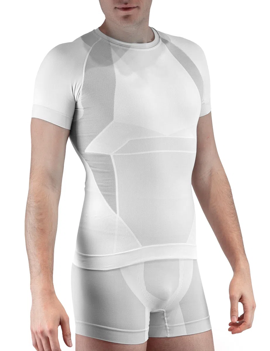 FarmaMed Ecodrytech Maglia Uomo, T-Shirt Uomo, T-Shirt Maniche Corte, Intimo Traspirante, Seamless, Antiodore, Antibatterico, 100% Made in Italy
