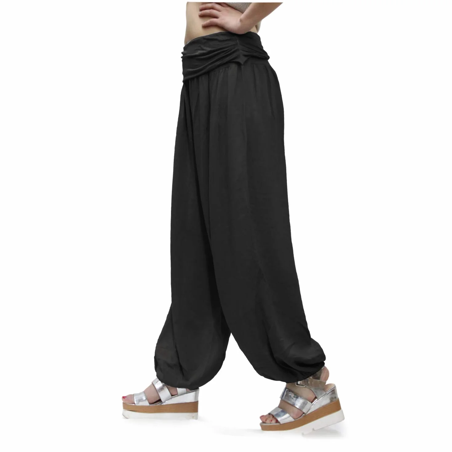 GLAMEXX24 Pantaloni Harem Donna, Larga Casual Pantaloni da Yoga con Tasche, Estivi Pantaloni Sportivi Leggeri per Jogging, Danza, Pilates
