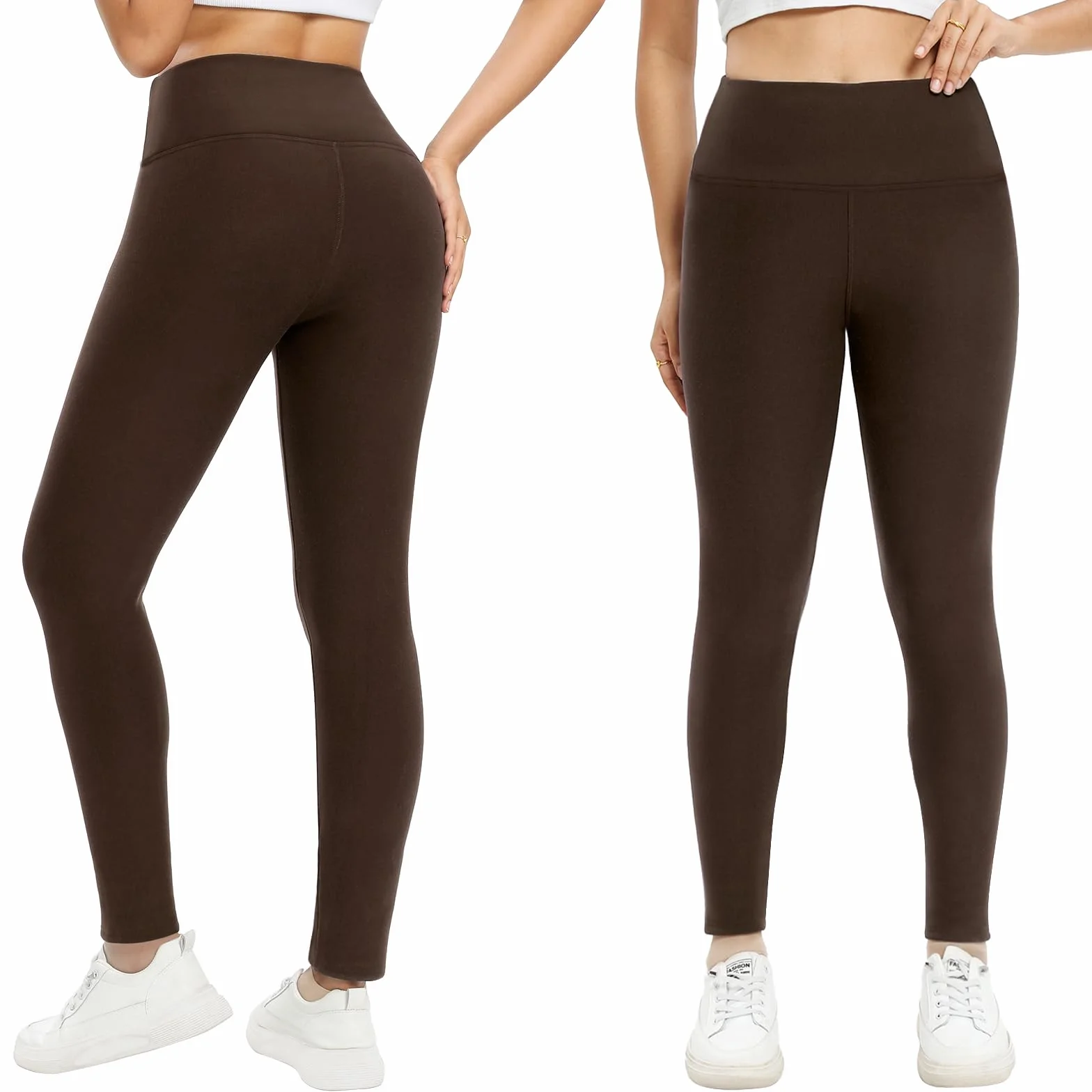 Voqeen Leggins Felpati Donna Leggings Elastici Morbido Invernali Termici Donna Collant Felpati Termiche a Vita Alta