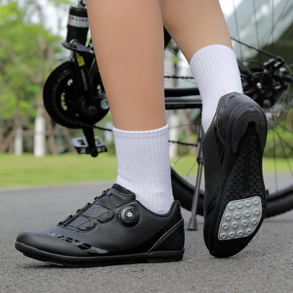 Mateju Scarpe Ciclismo Senza Attacchi Uomo Donna, 36-47 EU Scarpe Ciclismo Senza insenature Nessuna Serratura Antiscivolo Traspiranti per Sportive da Esterno