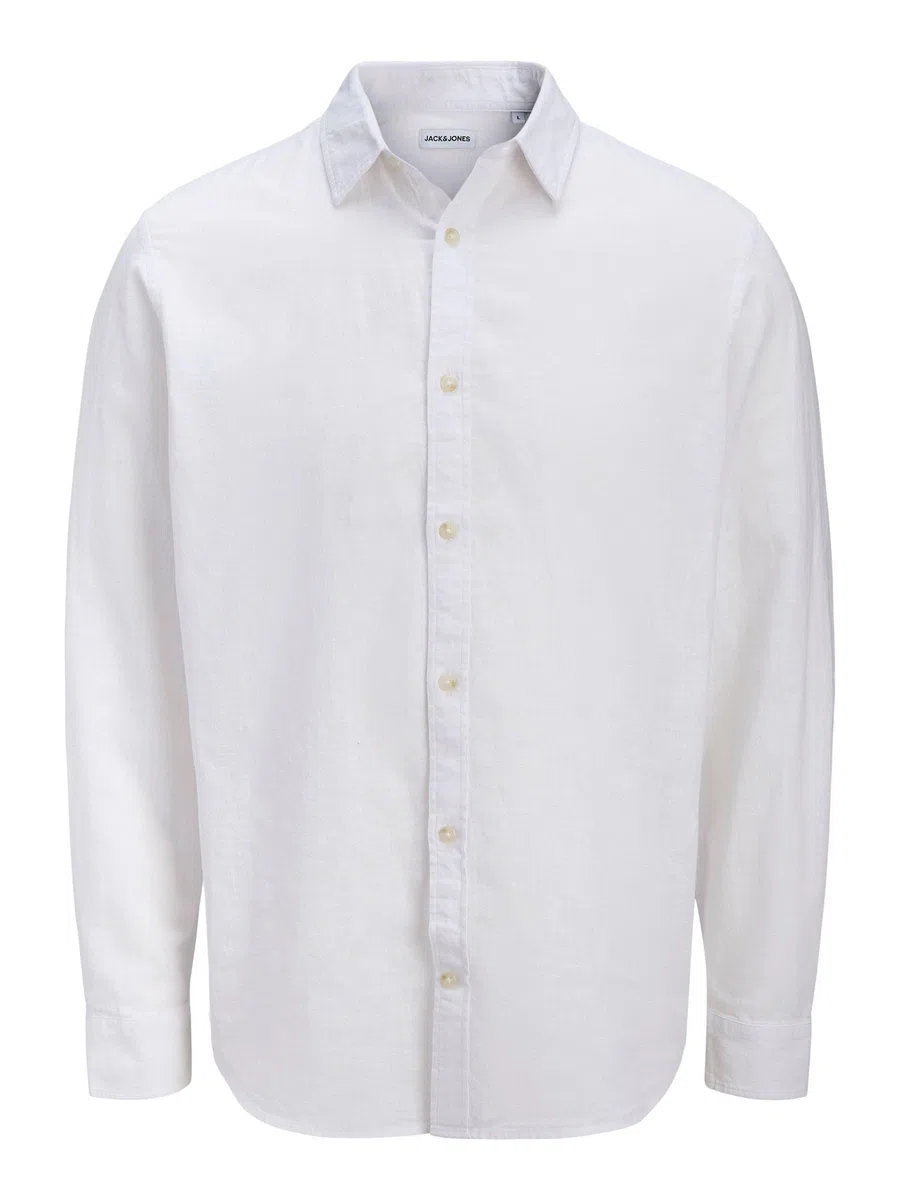 JACK & JONES Jjesummer Linen Blend Shirt L/S SN Uomo