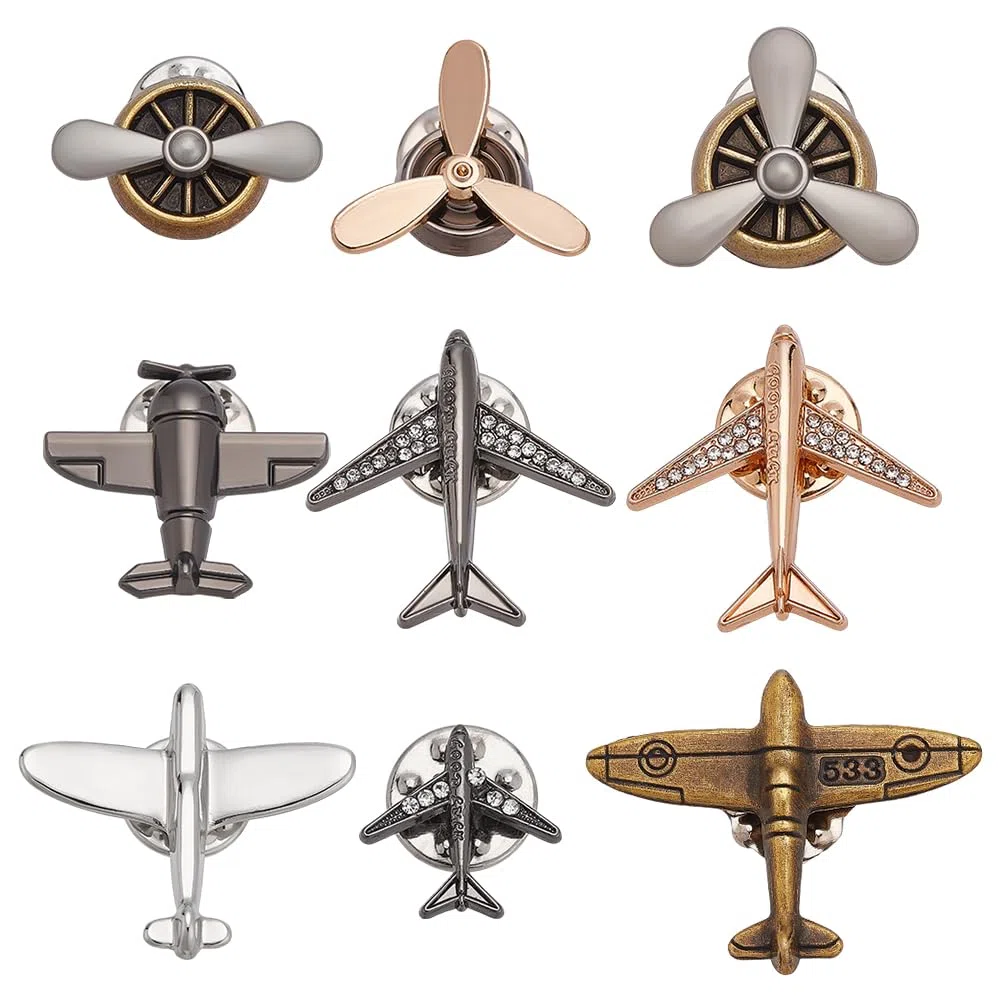 FINGERINSPIRE Spilla per Aereo in Lega 9 Stile Spilla da Baverocon Elica per Aereo da Aviatore Vintage per Piloti Appassionati di Viaggi Accessorio per Colletto da Abito