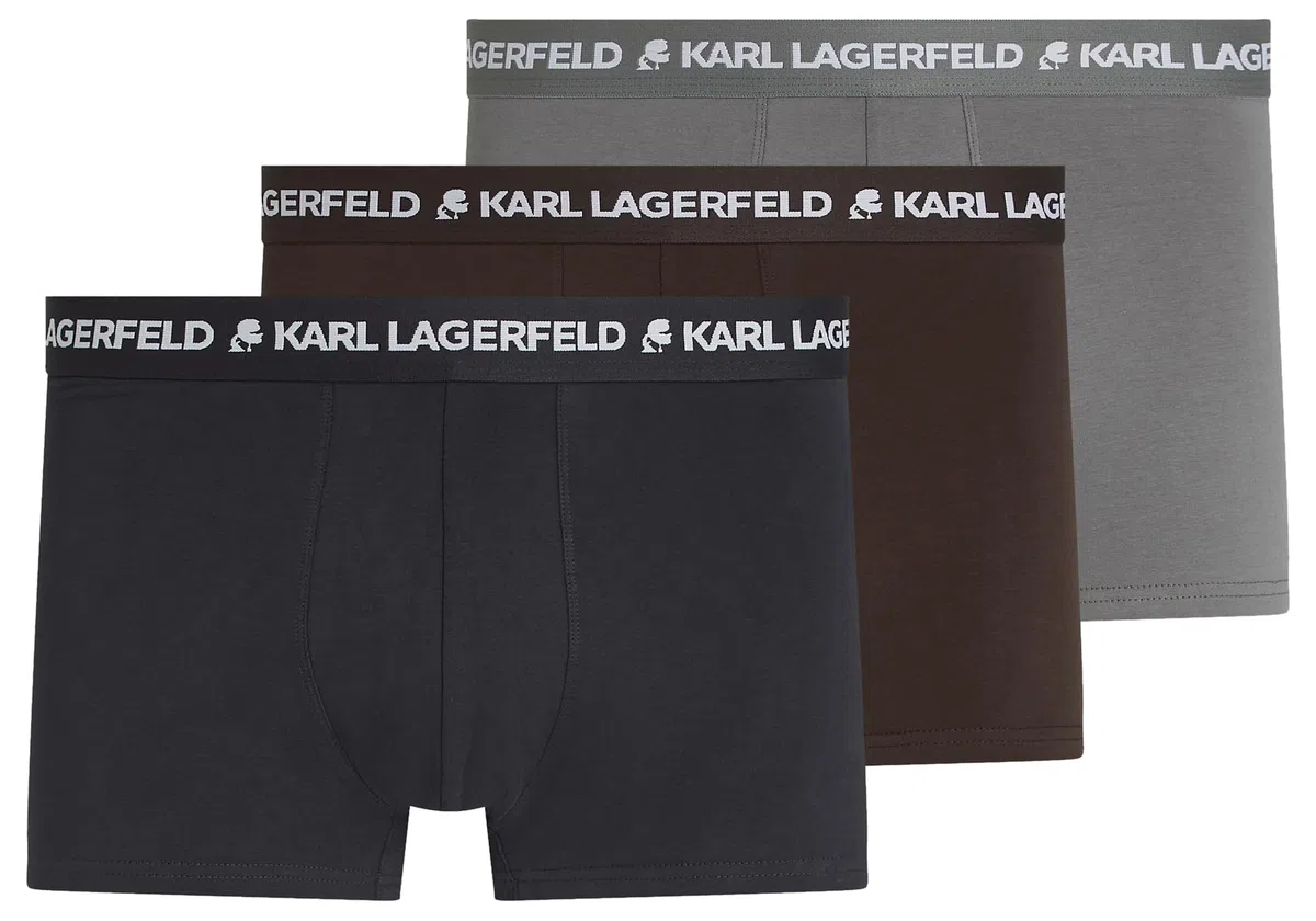 KARL LAGERFELD B.V Karl Lagerfeld, Men's, Logo Trunk Multiband (3 Pack) Trunks, Multicolore, XL Uomo